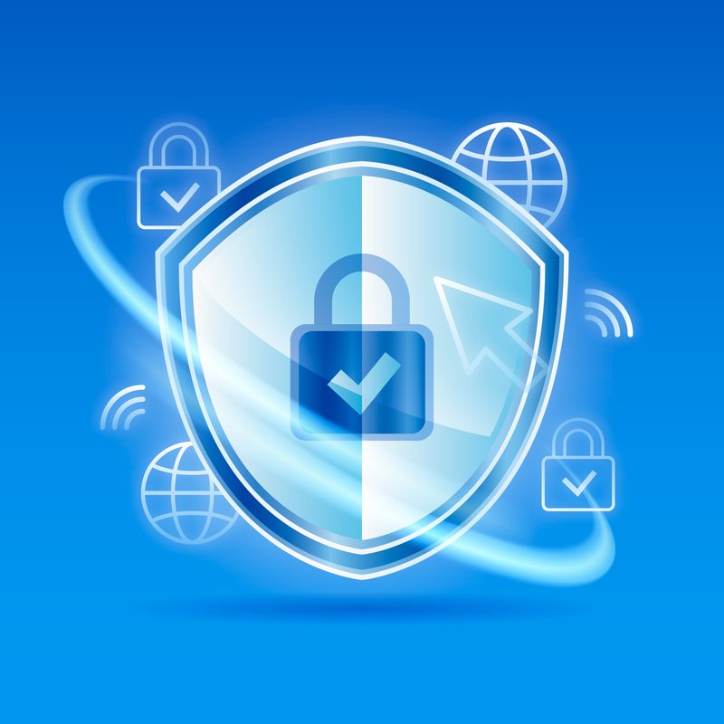 Glowing security shield with global access icons representing VPN unblocking Netflix UK from anywhere